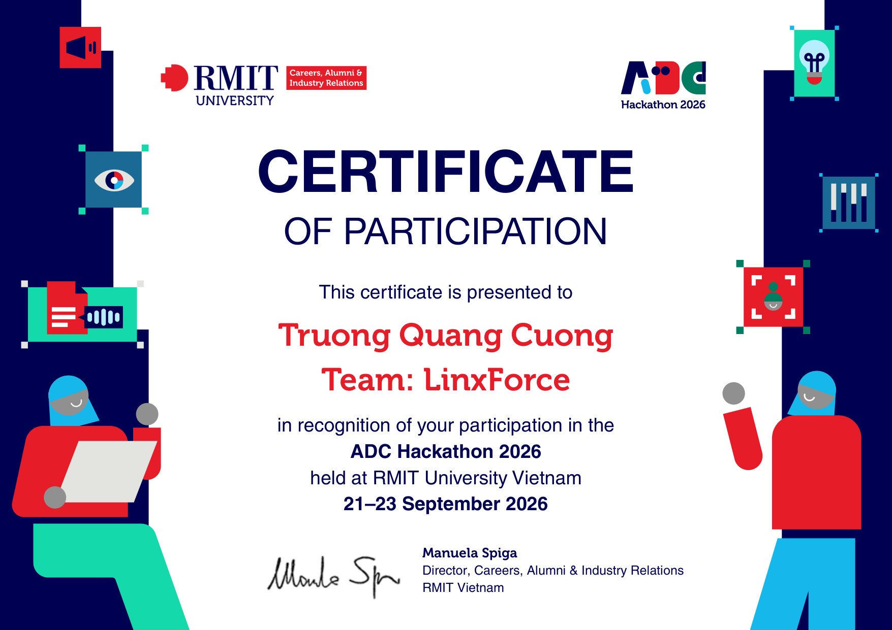 RMIT Hackathon certificate